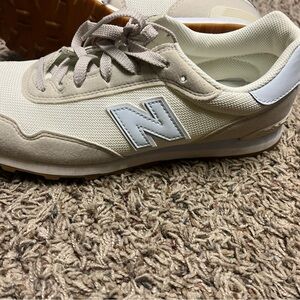New Balance Beige and White Sneakers